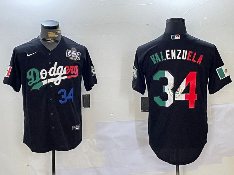 Men Los Angeles Dodgers #34 Valenzuela Black Game 2024 Nike MLB Jersey style 112025